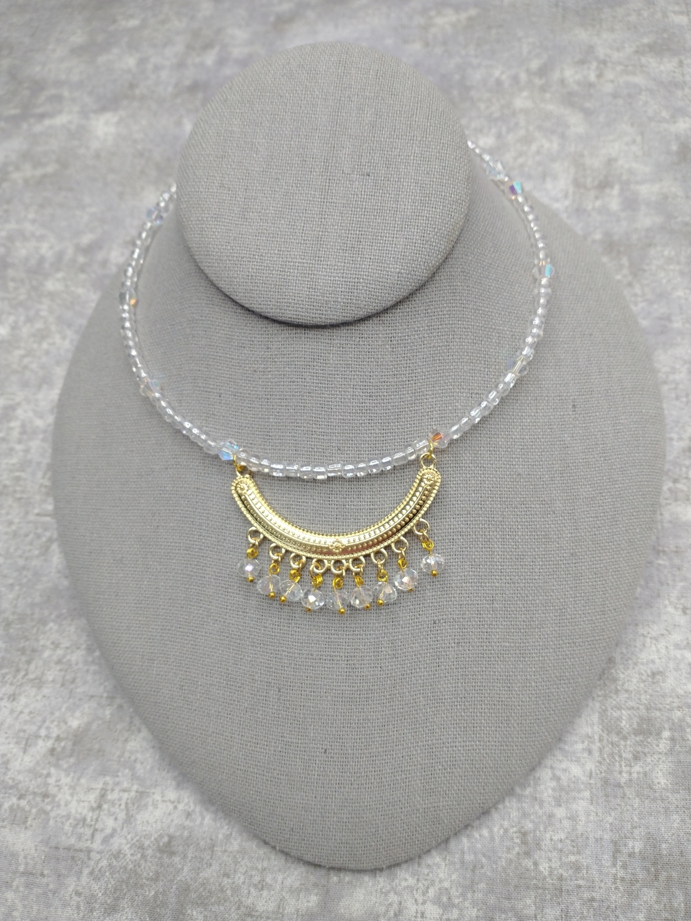New Hand Crafted Memory Wire Beaded Choker Necklace